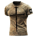 Vintage Jesus Cross Print Men's T-Shirt - Summer Style
